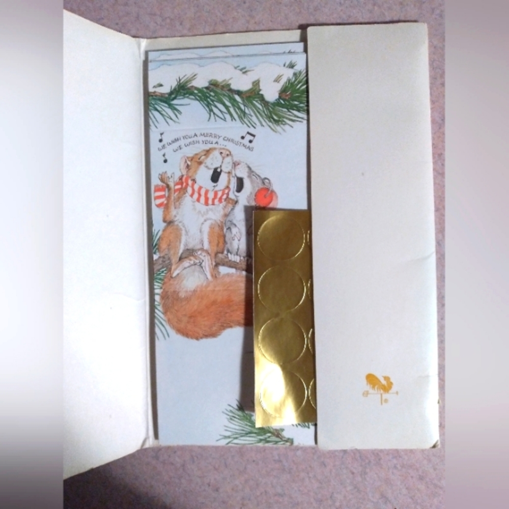 Vintage current Xmas foldover notes